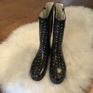 Polka dot rain boots